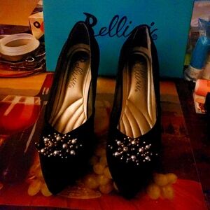 Bellini May Black Velvet Dress Shoes